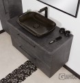Szafka łazienkowa 100cm grafitowa Negra NEG-G-U100/48/2 i umywalka ceramiczna PREMIUM 60 czarna.