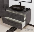 Szafka łazienkowa 100cm grafitowa Negra NEG-G-U100/48/2 i umywalka ceramiczna PREMIUM 60 czarna.