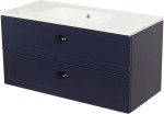 Szafka łazienkowa granatowa 101cm GREND z umywalką