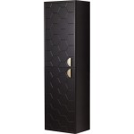 Regał łazienkowy czarny 45x155 cm DOMINO - złote uchwyty