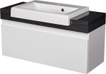 Szafka łazienkowa biała 100 cm CASSINI z umywalką [PRODUKT NIEDOSTĘPNY]