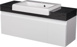 Szafka łazienkowa biała 120 cm CASSINI z umywalką [PRODUKT NIEDOSTĘPNY]