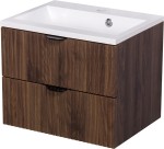 Szafka łazienkowa orzech 50 cm z umywalką Victa Lamello