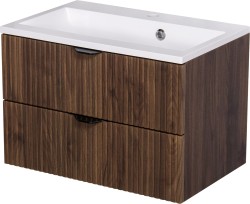 Szafka łazienkowa orzech 60 cm z umywalką Victa Lamello