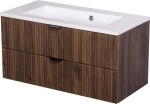 Szafka łazienkowa orzech 80 cm z umywalką Victa Lamello