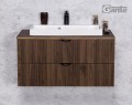 Szafka z blatem i umywalką 80 cm kolor orzech wenge z lamelami Victa Lamello