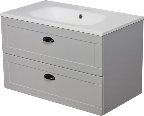 Szafka pod umywalkę szara 80cm Grend GRD-S-U81/46/2 i umywalka dolomitowa GREND-810C.