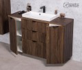 Duża szafka pod umywalkę z blatem orzech 120 cm Victa Lamello fronty ryflowane z lamelami