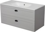 Szafka łazienkowa szara 101cm GREND z umywalką