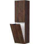 Regał łazienkowy z koszem orzech 40 x 143,5 cm Victa Lamello z frezami