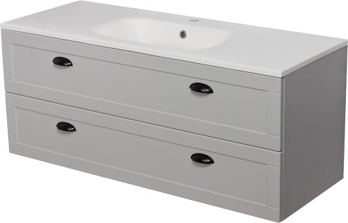 Szafka pod umywalkę szara 120cm Grend GRD-S-U121/46/2S i umywalka dolomitowa GREND-1210C.