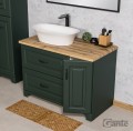 Szafka pod umywalkę zieleń butelkowa z blatem dąb naturalny 100 cm Finea