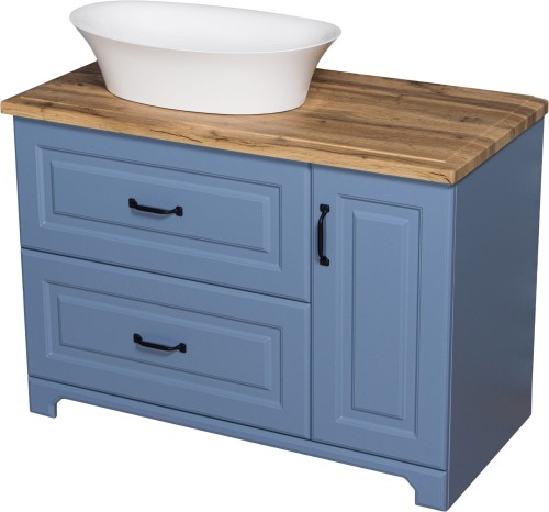 Szafka łazienkowa niebieska 100 cm FINEA z umywalką FINI 600C