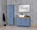 Meble łazienkowe skandynawskie Finea niebieskie z frezami