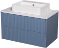 Szafka łazienkowa niebieska 80 cm MIRAGE MIR-N-U80/48/2 z blatem i umywalką TRETTO-500C