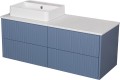 Szafka łazienkowa niebieska 120 cm MIRAGE MIR-N-U120/48/4 z blatem i umywalką TRETTO-500C