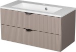 Szafka łazienkowa fume mat 80 cm z umywalką Victa Lamello