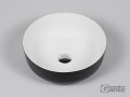 Umywalka ceramiczna nablatowa z ozdobną fakturą SIMPLE LINES czarno-biała