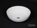 Okrągła umywalka ceramiczna WAVE biała 42 cm ozdobna