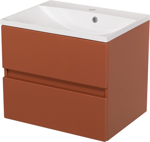 Szafka łazienkowa ceglasta 60 cm ESTO EST-CG-U60/46/2 z umywalką JULIA-600C