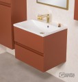 Szafka pod umywalkę ceglasta 60 cm z białą umywalką Gante Esto