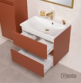 Szafka łazienkowa w kolorze ceglasty mat 60 cm z białą umywalką Gante Esto