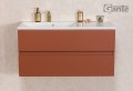 Szafka łazienkowa ceglasta 100 cm z białą umywalką Gante Esto