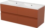 Szafka łazienkowa ceglasta 120 cm ESTO z umywalką podwójną