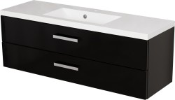 Szafka łazienkowa czarna 120 cm FOKUS NEW z umywalką