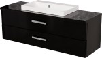 Szafka łazienkowa czarna 120 cm FOKUS NEW z blatem i umywalką