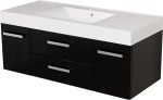 Szafka łazienkowa czarna 120 cm FOKUS NEW z umywalką