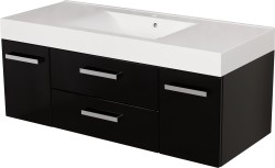 Szafka łazienkowa czarna 120 cm FOKUS NEW z umywalką