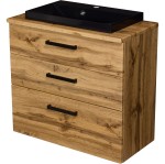 Szafka łazienkowa dąb naturalny 80cm FOKUS NEW LOFT z blatem i umywalką [PRODUKT NIEDOSTĘPNY]