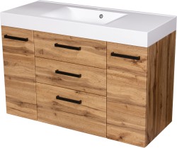 Szafka łazienkowa dąb naturalny 120 cm FOKUS NEW LOFT z umywalką