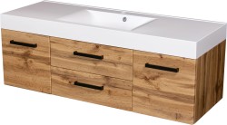 Szafka łazienkowa dąb naturalny 140 cm FOKUS NEW LOFT z umywalką