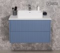 Niebieska szafka łazienkowa Mirage i umywalka TRETTO-500C