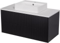 Szafka łazienkowa czarna 100 cm Mirage MIR-C-U100/48/2 z blatem i umywalką TRETTO-500C