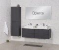 Gante Mirage grafitowe szare - regał i szafka z umywalką 140cm