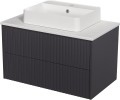 Szafka łazienkowa grafitowa 80 cm Mirage MIR-G-U80/48/2 z blatem i umywalką TRETTO-500C