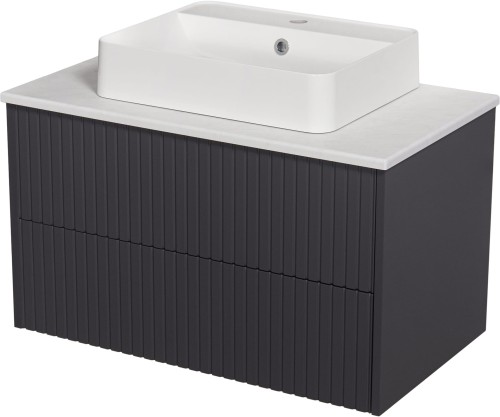 Szafka łazienkowa grafitowa 80 cm Mirage MIR-G-U80/48/2 z blatem i umywalką TRETTO-500C