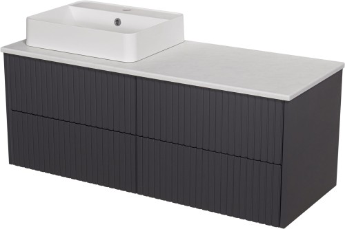 Szafka łazienkowa grafitowa 120 cm Mirage MIR-G-U120/48/4 z blatem i umywalką TRETTO-500C