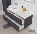 Szara matowa szafka z frezami Gante Mirage 120 cm