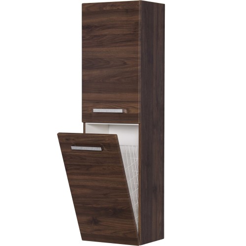 Regał łazienkowy orzech 40x143,5 cm Fokus New z koszem FKSN-OR-RW/K