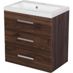 Szafka łazienkowa orzech 60 cm FOKUS NEW z umywalką