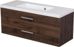 Szafka łazienkowa orzech 100 cm FOKUS NEW z umywalką