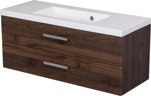 Szafka łazienkowa orzech 100 cm Fokus New FKSN-OR-U100/39/2 z umywalką Clever-1000