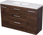 Szafka łazienkowa orzech 120 cm FOKUS NEW z umywalką