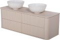 Szafka łazienkowa piaskowa 140 cm Lilia LIL-SN-U140/46/4 z dwiema umywalkami LILIA-400
