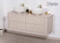 Szafka pod dwie umywalki w piaskowym kolorze Gante Lilia 140 cm