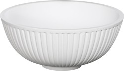 Umywalka okrągła 40 cm LILIA-400 biała ryflowana